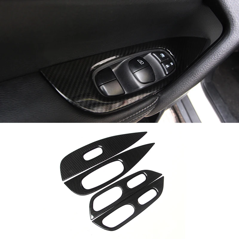 

ABS Carbon fibre For Nissan X-Trail XTrail T32 Rogue 2014-2020 Accessories Door Window glass Lift Control Switch Panel Cover