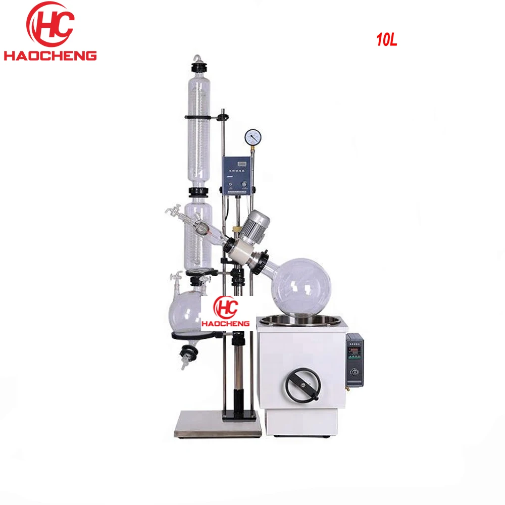 Free shipping 10L Manual Lift CBD Solvent Lab Rotovap with Chiller and Pump