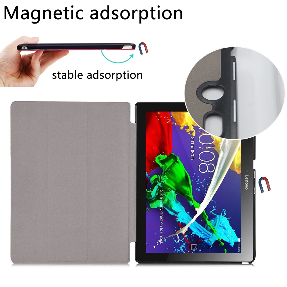 Ultra Slim Stand cover For Lenovo Tab 2 A10-30F/L A10-70F/L 10.1 inch Tablet Stand PU Leather Protective cover case