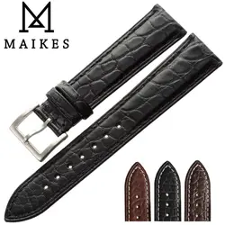 MAIKES-Correa de reloj de cocodrilo de lujo para IWC OMEGA Longines, correa de reloj de cuero genuino de cocodrilo, correas de reloj de alta calidad