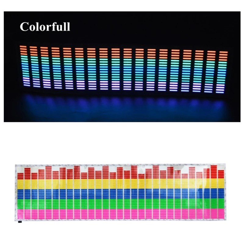 90*25 CM Colourful Music Rhythm Pattern Car Sticker EL Sheet Led Music Equalizer Car Windshield Sticker Sound Activated Light