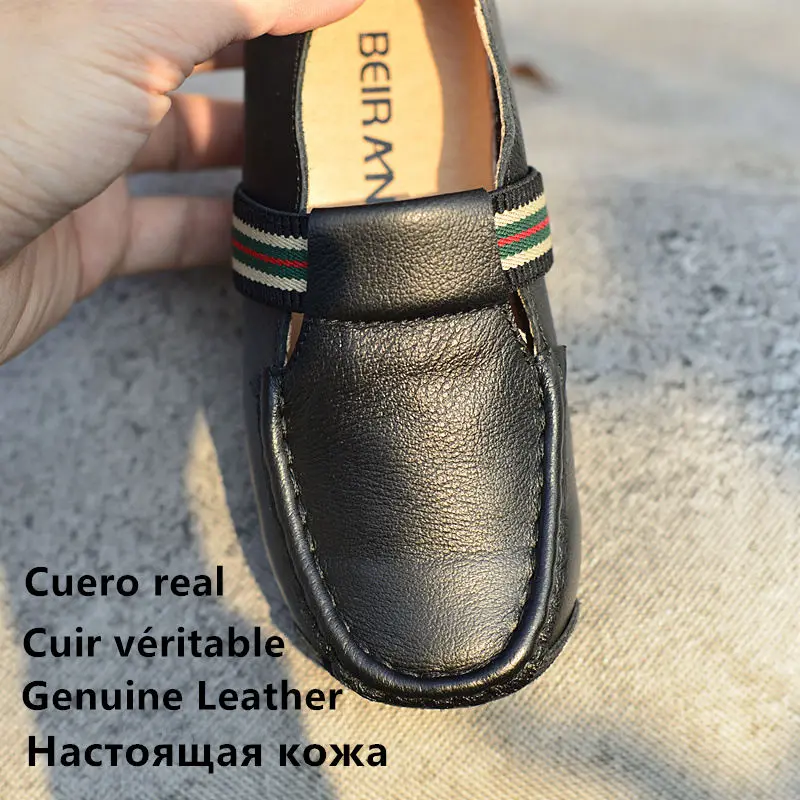 Taglia 26-35 mocassini da ragazzo in vera pelle-scarpe da scuola gommino mocassini da ragazzo scarpe Sneakers per bambini scarpe casual per bambini