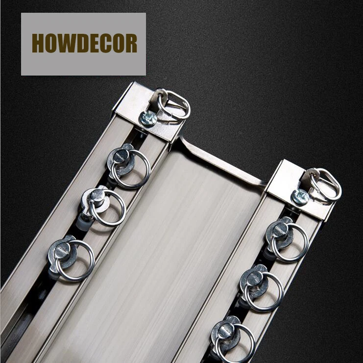 

Luxurious Thick Double Rails Design Straight Curtain Track Side Nano Silence Curtain Rod Accessories Ceiling Installation