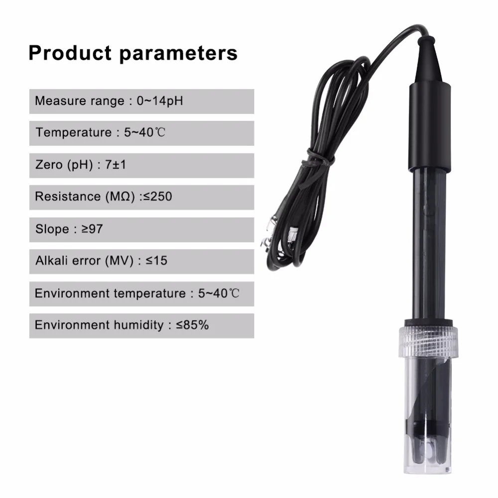 yieryi Pen Type PH Electrode Sensor BNC Connector Probe Pool Water Factory Industry Experiment Laboratory pH Composite Electrode