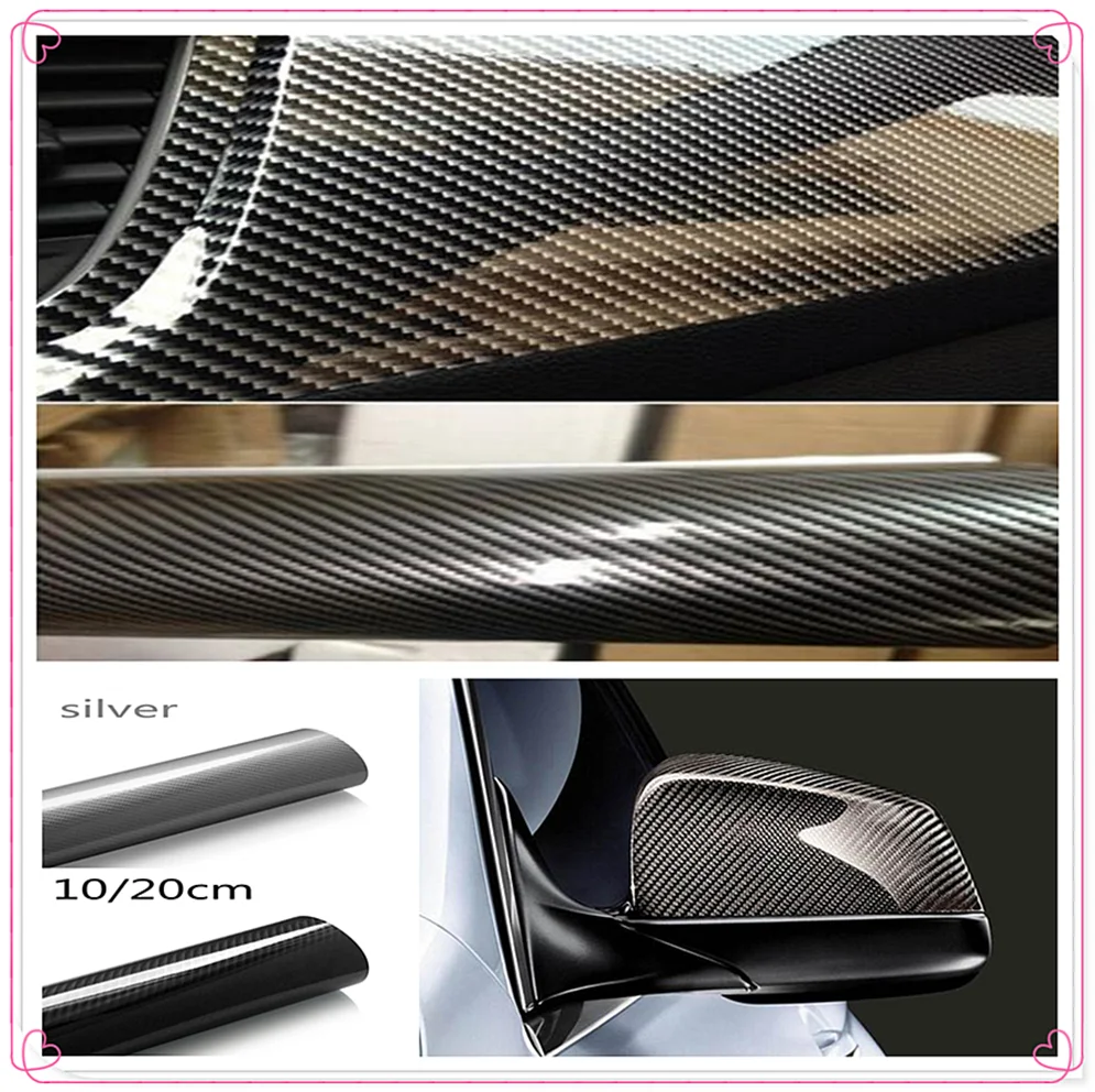 5D High Glossy Carbon Fiber Vinyl Film Car Styling Wrap Accessories FOR Ford Taurus Mondeo Galaxy Falcon Everest S-MAX Escort