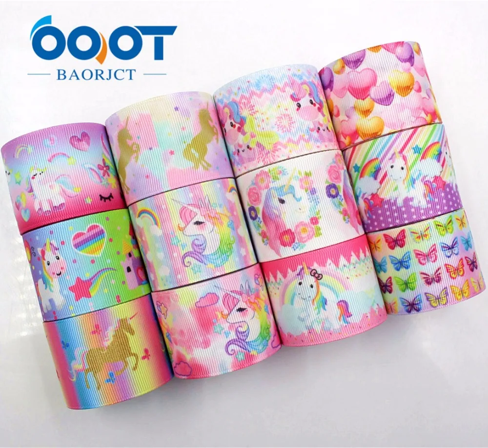 OOOT BAORJCT 181191 38 mm 10 yards Cartoon ribbons thermal transfer printing lattice wedding accessories DIY handmade materials