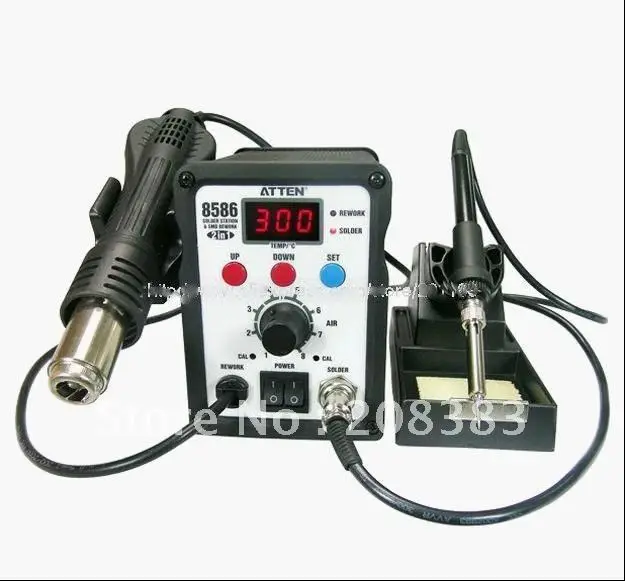 Free Shipping  117# AT8586 2in1 SMD Rewoke Soldering Station Hot Air Gun & Welding Station