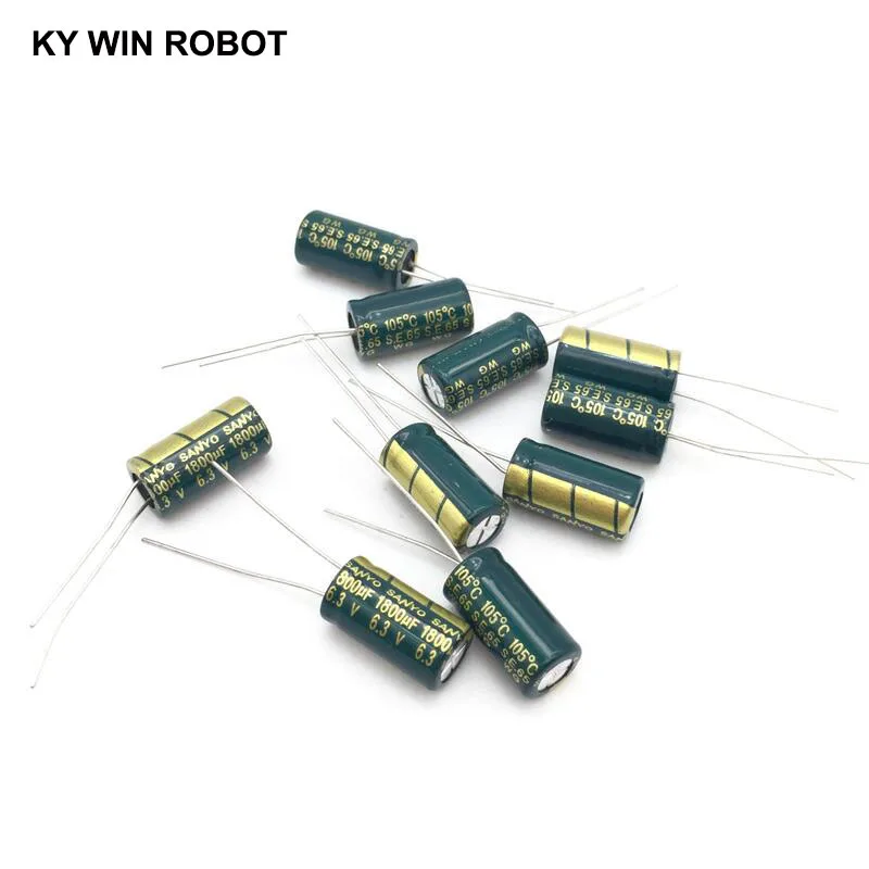 10 szt. Aluminiowy kondensator elektrolityczny 1800 uF 6,3 V 8 * 16 mm frekuensi tinggi Radialny kondensator elektrolityczny