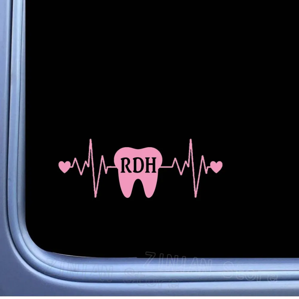 RDH Tooth Lifeline Window Wall Stickers Dentist Clinic Wall Decor Decals Registered Dental Hygienist Teeth Art Murals Heart Z463