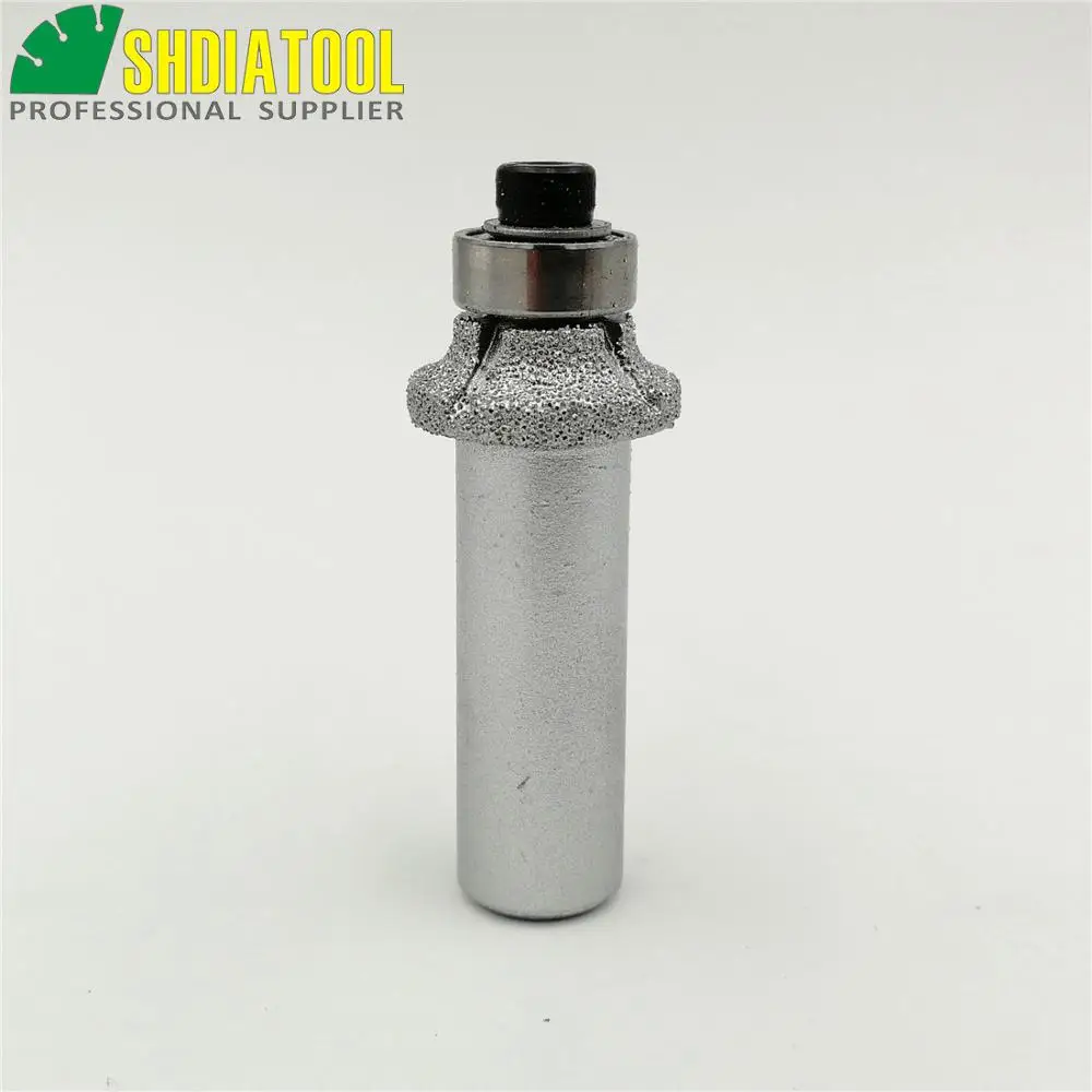 SHDIATOOL (Nr. 5) 2 stuks Radius 3mm Vacuümgesoldeerde Diamond Router Bits Met 1/2 "Shank Graniet Marmer Rand Profilering Router Cutter