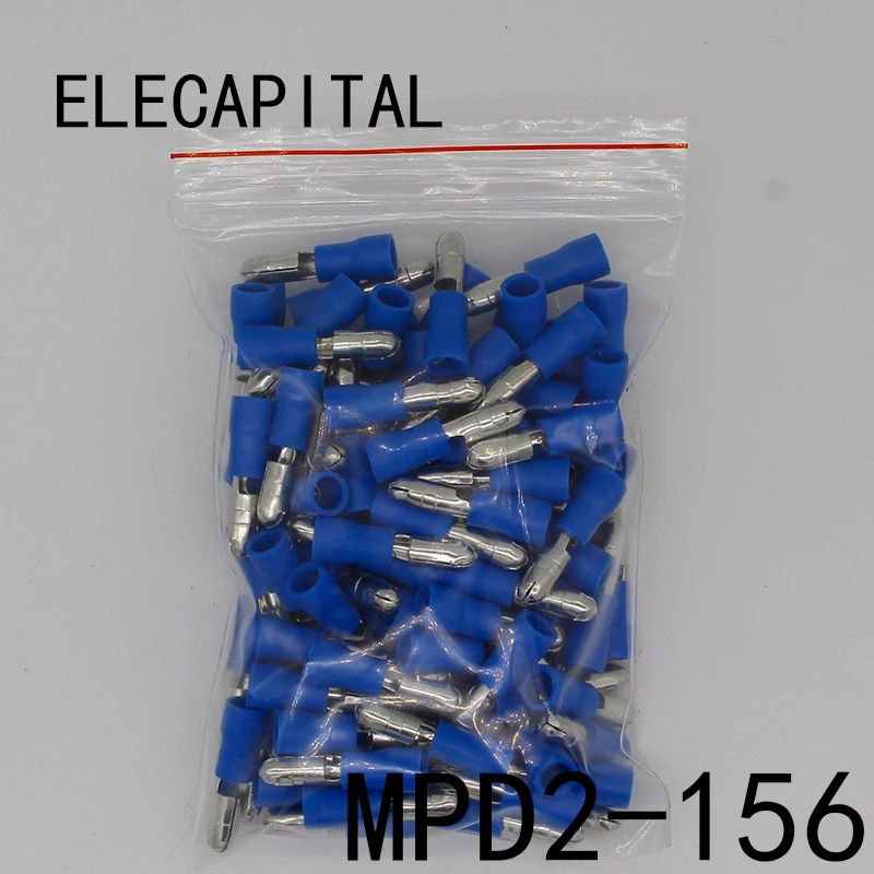 MPD2-156 MPD2.5-156 100PCS Kugelförmige männliche Isoliergelenk Draht Stecker Elektrische Crimp Terminal AWG16-14 MPD