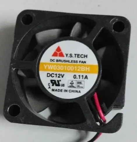 Original   YW03010012BH 12V 0.11A 30*30*10 3CM  2 wire micro dual ball fan