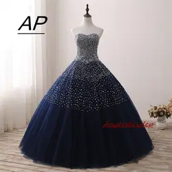 ANGELSBRIDEP New Arrive 100% Real Photo Quinceanera Dresses Ball Gown Beaded Lace Up Sweet 16 Dress For 15 Years Debutante Gowns