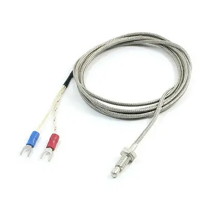 K Type 0-700C 6mm Thread Thermocouple Probe Temperature Sensor 2 Meter