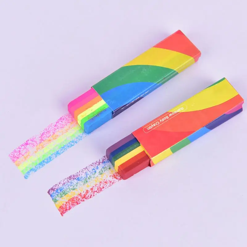 

Rainbow Face Paint Stick Body Tattoo Colored Pigment Pen Fluorescent Crayon Washable Adult Kid Party Favors Makeup Cosmetic Tool