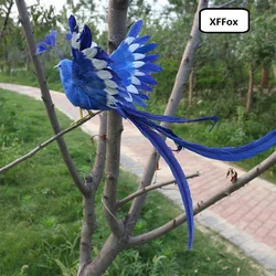 new real life Phoenix model foam&feather simulation dark blue bird gift about 40x30cm xf0873