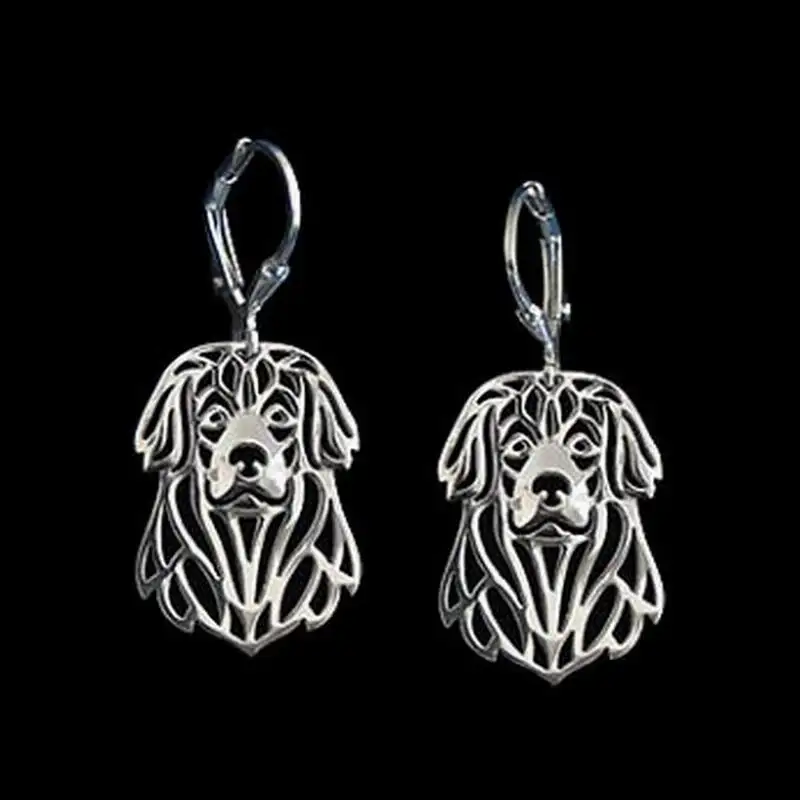 Women's Leonberger Jewelry Alloy Earrings Cutout Metal Pet Dog Earrings