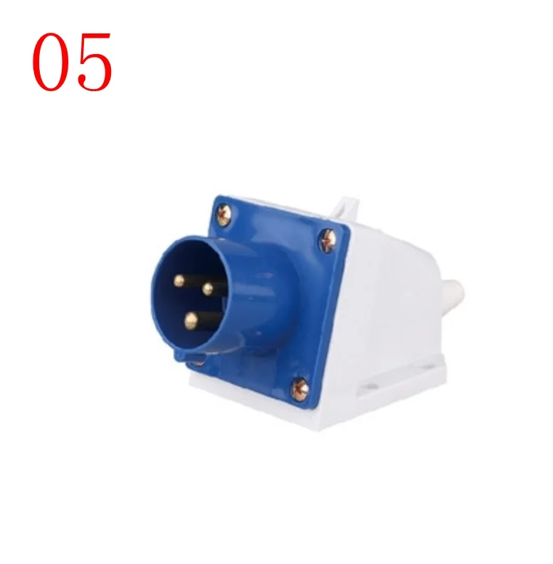 Blue Range AC220V-250V 16 AMP 3 Pin Industrial Site Plug & Sockets IP44 2P+E Male/Female Industry Electrical Socket