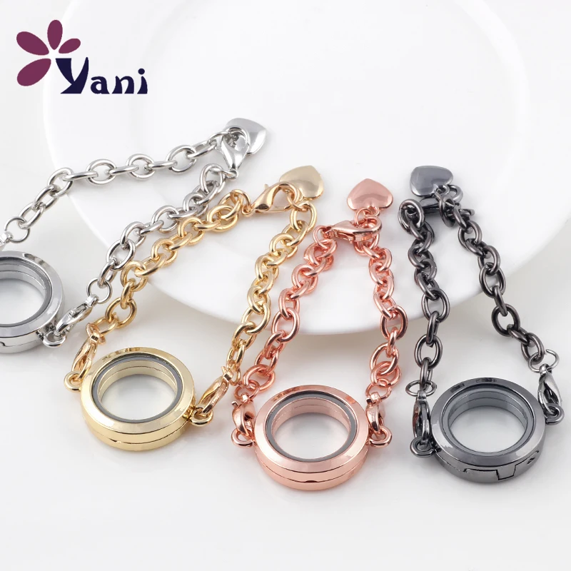 

10Pcs/Lot Mix Colors Round Glass Reliquary Photo Locket Bracelet DIY Living Memory Relicario Colgantes Women Pulseras Jewelry
