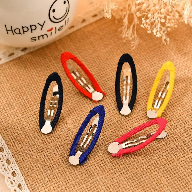 100 X 5cm BB Clips Wrapped With Ribbon Water-drop Clips Hair Clips Hairpins Kids Hair Grips DIY Accessories