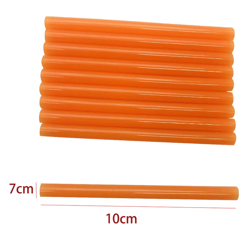 10 Pcs Orange Color 7MM Hot Melt Glue Sticks  For  Electric Glue Gun Car Audio Craft Repair Sticks Adhesive Sealing Wax Stick