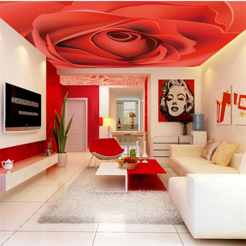 wellyu Custom Wallpapers 3d Photo Murals Stereo Vector Atmosphere Red Rose Zenith Mural обои papel de parede 3d wallpapers