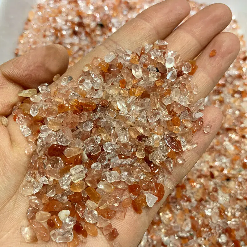 50g 2-4mm Mini Natural Red Quartz Crystal Stones Gravels Mineral Decoration Specimen Lucky Natural Quartz Crystals