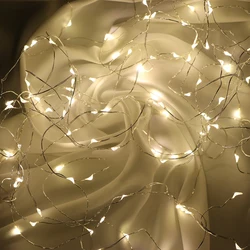 2M 20LEDS Fairy Lights 20 Micro Starry Light CR2032 Button Battery Operated Copper String for Christmas Wedding Decorations