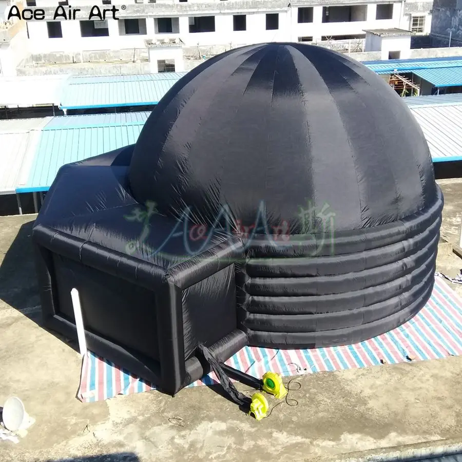 New Hot sale giant inflatable planetarium dome tent with big door black color inflatable dome tent for Sale