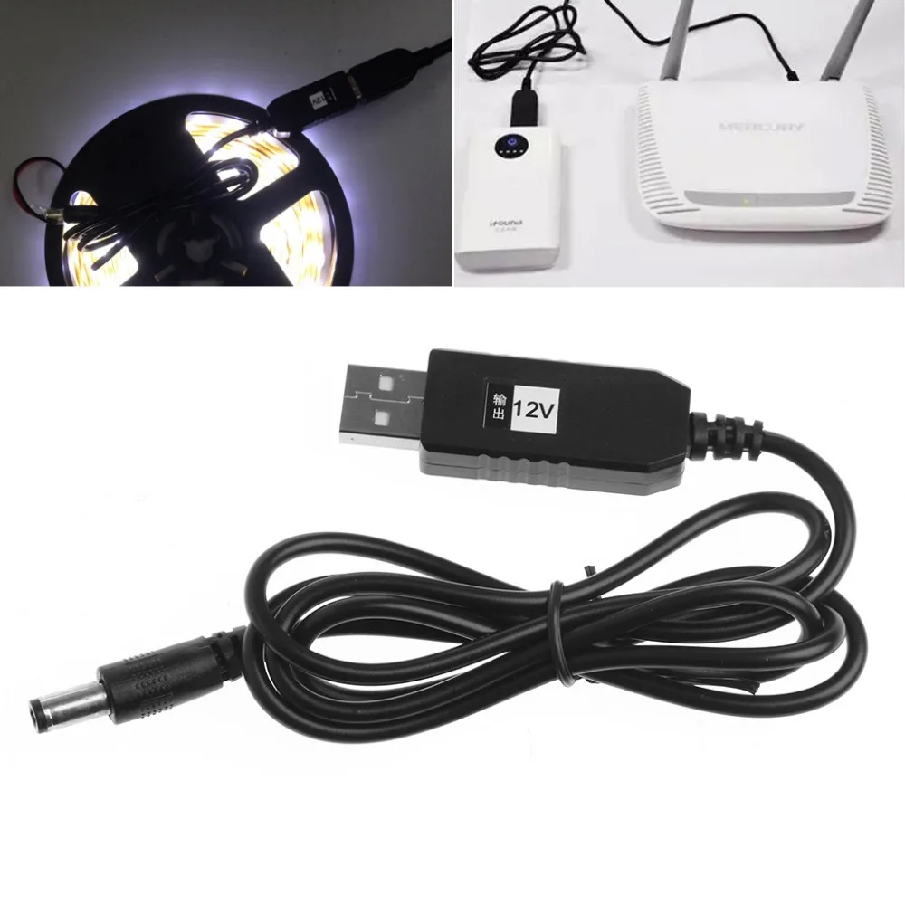 USB DC 5V to DC 12V 2.1x5.5mm Male Step up Converter For Router LED Strip Light