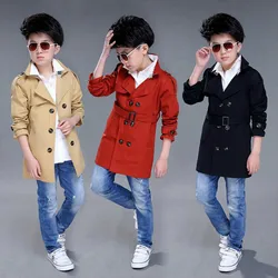 Boy Trench Coat New 2022 Boys Outerwear Kids Windbreaker Cool Children Coat Long Patter Manteau Enfant Garcon Kids Coat