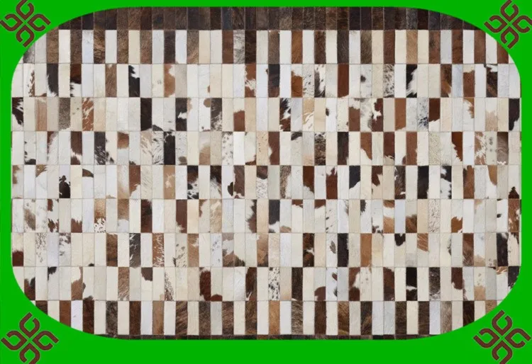 

2018 free shipping 100% natural genuine cowhide washable rugs latex backing