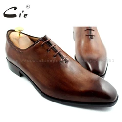 cie Free Shipping Bespoke Custom Handmade Genuine Calf Leather Men's Oxford Shoe Lacing Patina Color Brown OX193 adhesive craft