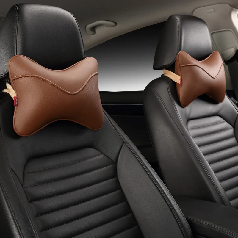 

Leather Car Seat Cushion Pillow Car Headrest Breathe Car Auto Seat Head Neck Rest Cushion Headrest Pillow Pad