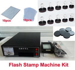 3 lampade 110V/220v fotosensibile ritratto Flash Stamp Machine Kit autoinchiostrante stampaggio fare sigillo 10Pc supporto Film Pad (senza inchiostro)