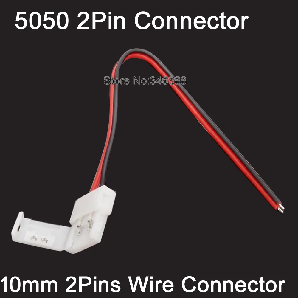 LED Strip Connector 2pin 10mm / 2pin 8mm with 15cm Wire Cable Free Welding Solderless Connector 5pcs/lot for Single Color Strip image 5