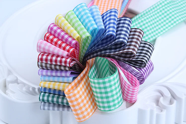 5 Meter Gitter-Satinbänder, DIY-Bowknot-Band, Schleife, Bastelbedarf, Ripsband, Mädchen-Haar-Accessoires, Bänder aus Satin – Detail 7