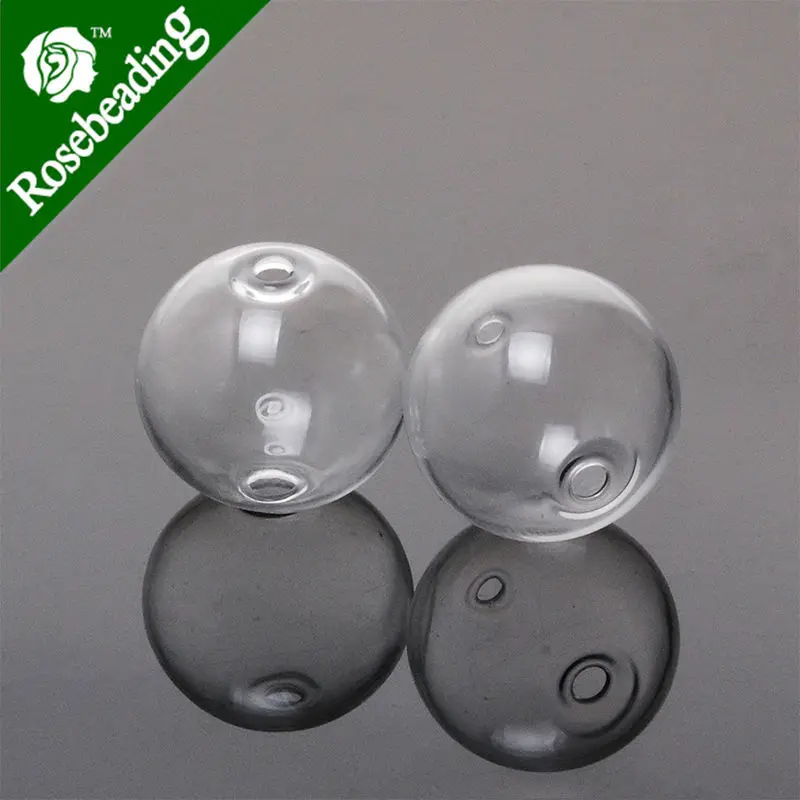 20mm 2 holes Small Glass Globe,Caliber 3mm,Small Glass Bottles,Screw Eye Pins,Glass Dome,sold 10pcs/lot-10018125