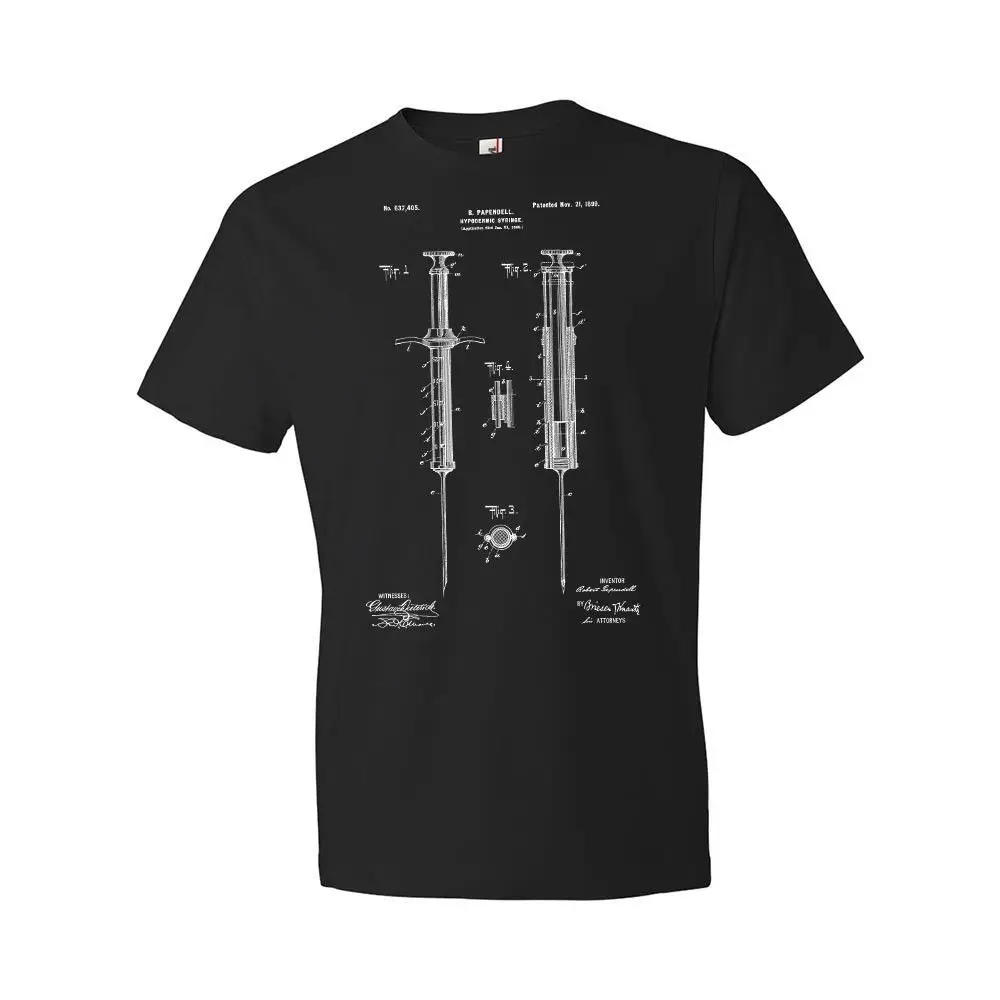 

T Shirts Fashion 2019 Hypodermic Syringe T-Shirt Nurse Shirt Doctor Shirt Medical Syringe Medicine Crew Neck Men Short-Sleeve