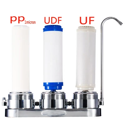 3 stage countertop 304stainless steel water purifier/kitchen water filter/drinking water solution with universtal tap connector