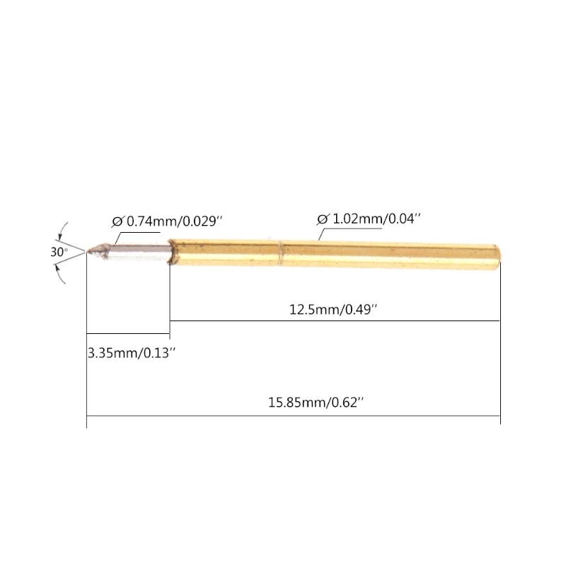 100 Pieces Spring Test Probe Pogo- Pin Tool P75-B1 Dia 1.02mm Length 15.85mm 100g for Conductive Test Tools Durable