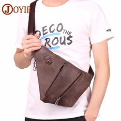 JOYIR Shoulder Bags Men Genuine Leather Chest Bags Single Shoulder Fashion Crossbody Bags for Men Chest Pack Short Trip Bolsa