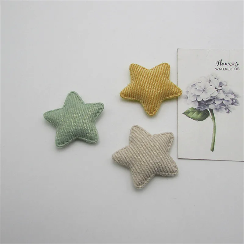 30pcs/lot 4.8cm Stripe Star Pads Patches Appliques for Craft Clothes Sewing Supplies DIY Hair Clip Accessories