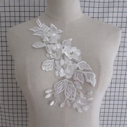 brand new 1pc white Venise Lace collar fabric Costume Embroidery Dress Fine Applique Motif Accessories Clothes Lace Trim YL1076