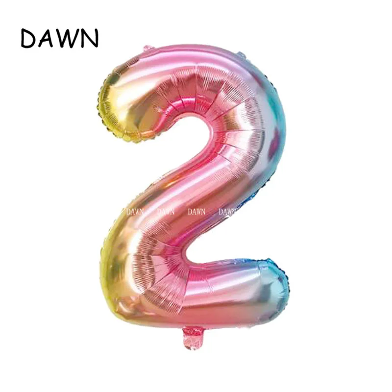 32inch Rainbow Number Balloons Gradient color Birthday Wedding Party Decoration Digital Balloon Number Air Ballon Globos