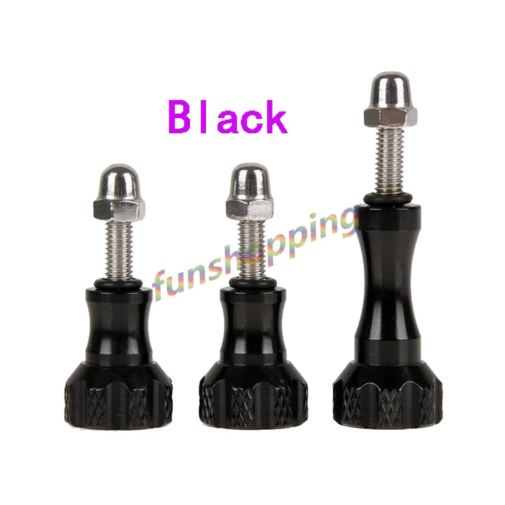 Black New Arrival for GoPro Accessories 1 Long +2 Short Thumb Knob Stainless Aluminum Bolt Nut Screw for Go Pro Hero 3/3+ 4