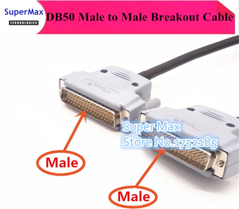 DB50 D-SUB DR-50 50 pins Male to male Signal Terminal Breakout Connector Date adapter wire Cable 0.5M/1M/3M/5M