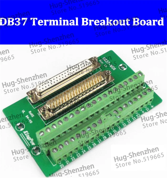 

HIgh quality 2pcs D-SUB DB37 Male / Female Header Breakout Board, Terminal Block, Connector