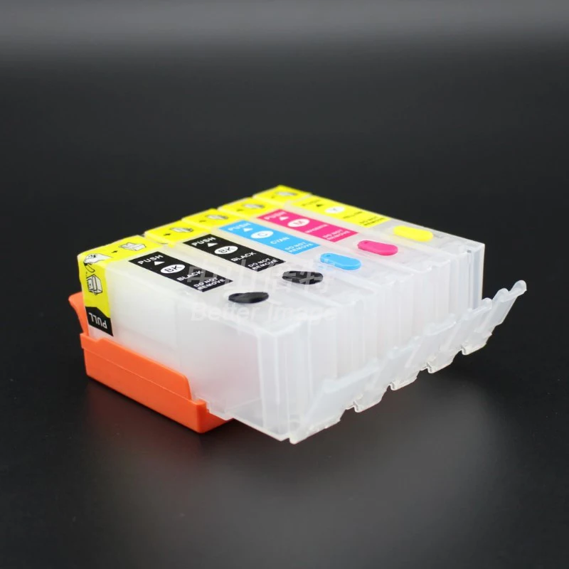 INK WAY 6C REFILLABLE CARTRIDGES WITH PERMANENT CHIPS FOR PGI-470 CLI-471