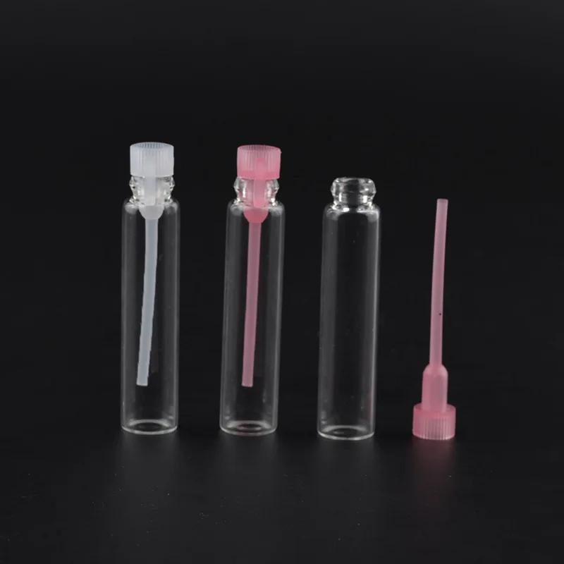 

100pcs 1/2/3ml Glass Vials Small Empty Laboratory Bottles Perfume Liquid Oil Fragrance 2ML Glass Tube Trial Sample Test Bottle